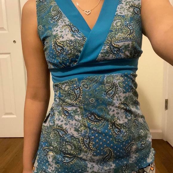 Y2k Paisley mesh babydoll top - Picture 1 of 5